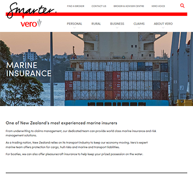 Change to the Vero Marine website